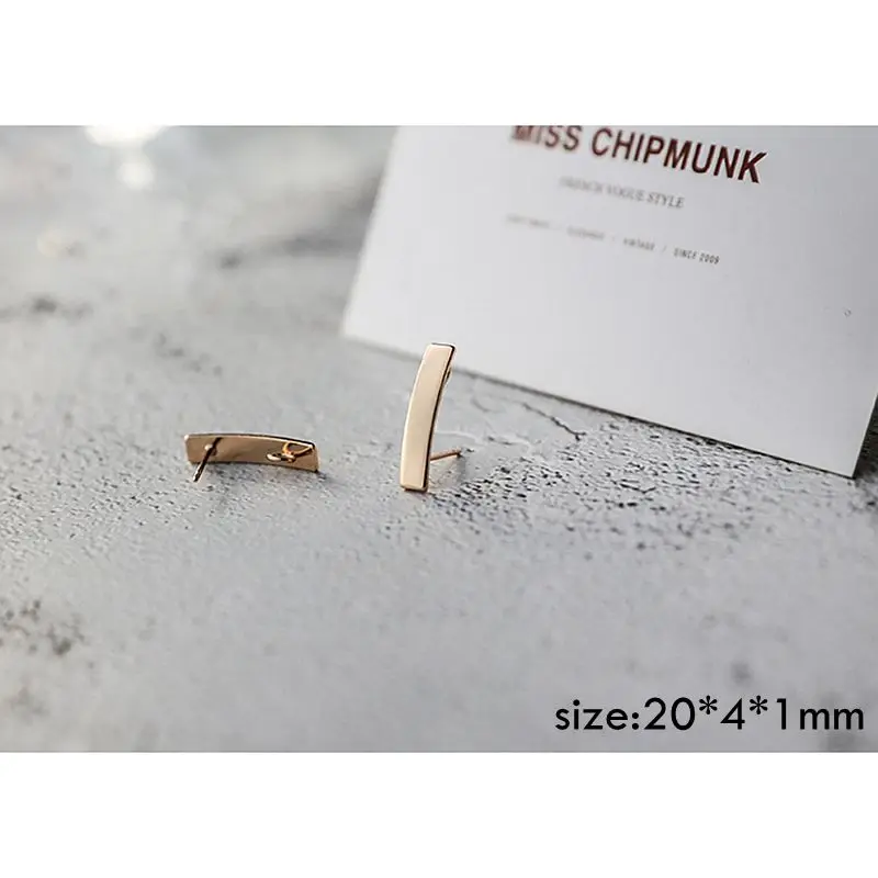 Color-protected copper Stud earring DIY Jewelry accessories handmade material ring square curved oval large geometry 6pcs