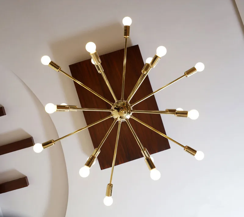 Mid Century Brass Sputnik Chandelier-7