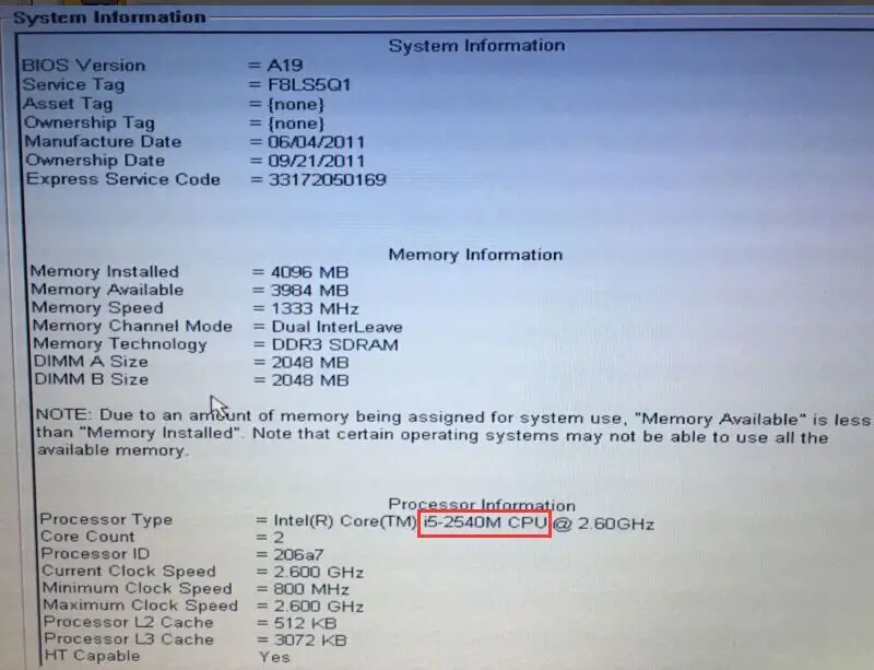 E6320 I54G Laptop spec