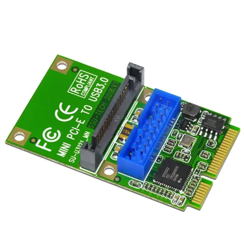 Mini PCI-E Express для USB 3,0 19Pin 20Pin Расширительная плата со встроенным интерфейсом SATA power-on для настольного ПК