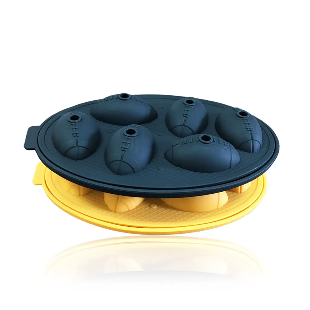 3D Stereo Rugby Ice Cube Mold Glacon Ice Ball Glacon Ice Cream Mold Lattice Silicone Whiskey Beer Gadgets Kitchen Accessories