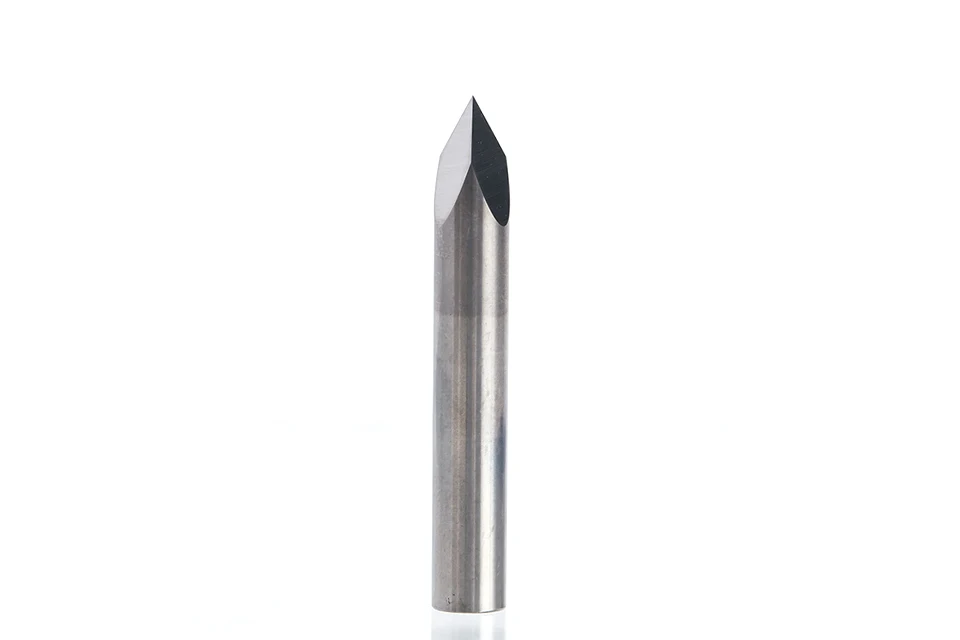 HUHAO 1pc 4mm 6mm 3 Edge Carbide Pypamid bits 2A Good QUALITY CNC Engraving Bits Router Machine 3 face Stone Carving Tools