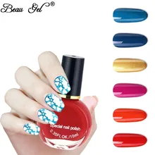 Beau гель 26 цветов для стемпинга ногтей переводной Лак акриловый гель лак французский наконечник Сделай Сам Рисунок печать дизайн изображения Маникюр масло