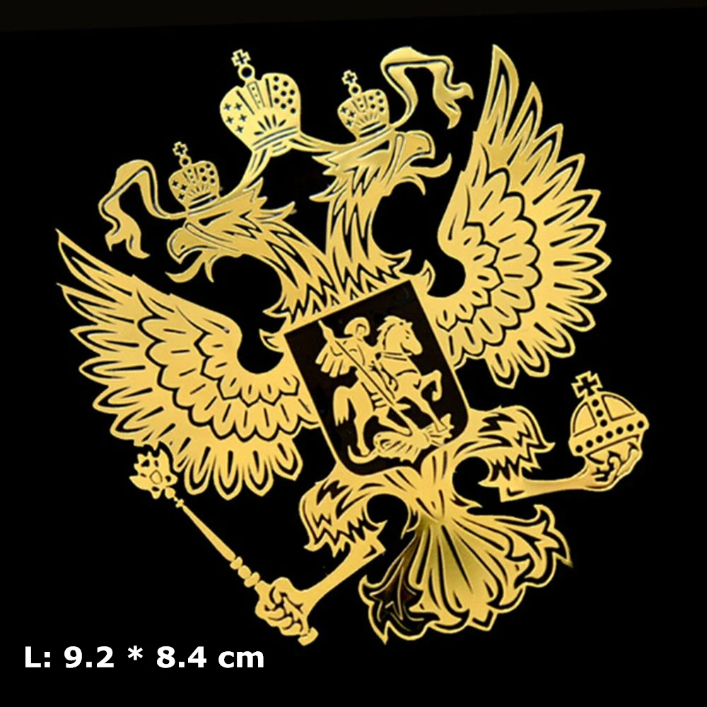 

Coat of Arms Of Russia Nickel Metal Car Stickers Decals Russian Federation Eagle Emblem for Car Styling Laptop Phone Sticker