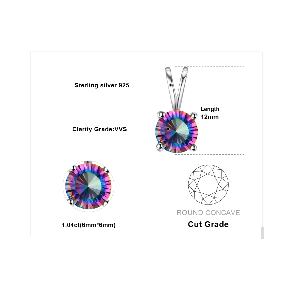 Ювелирный дворец с радужным мистическим топазом Кулон ожерелье 925 драгоценные камни из стерлингового серебра Колье эффектное Ож