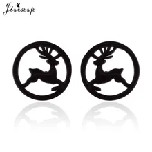 Jisensp модные серьги-гвоздики в виде оленя женские ювелирные изделия из нержавеющей стали милые лося животные Pendientes рождественские подарки Bijoux