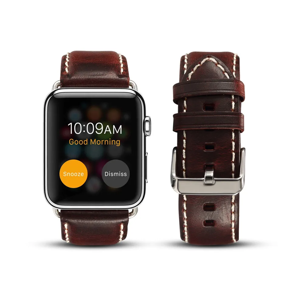 Для Apple Watch, 38, 42 мм, ремешок из натуральной кожи folome сменный ремешок с застежкой из нержавеющей стали для Apple Watch серии 1 2 3