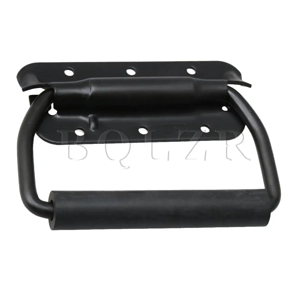 

12.2cm Spring Loaded Black Steel Speaker Box Drop Toolbox w/ Handle