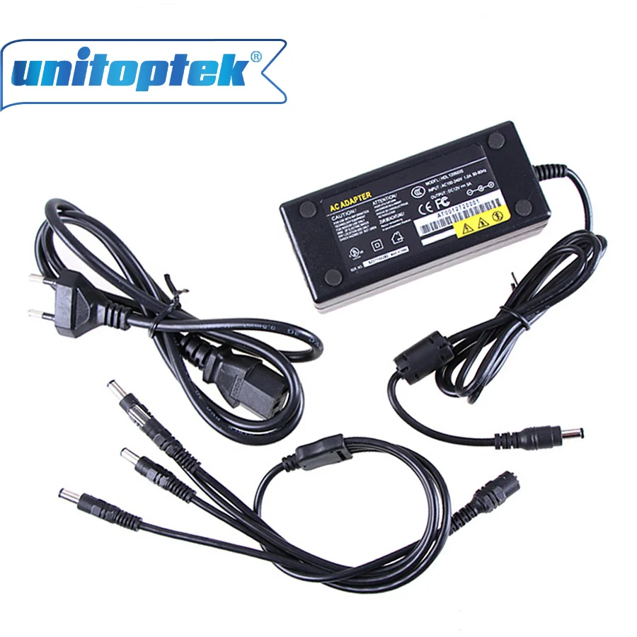 12V 5A 4CH Power Supply Box CCTV Camera DC 12V Power Supply Adapter 4 Port DC+Pigtail COAT