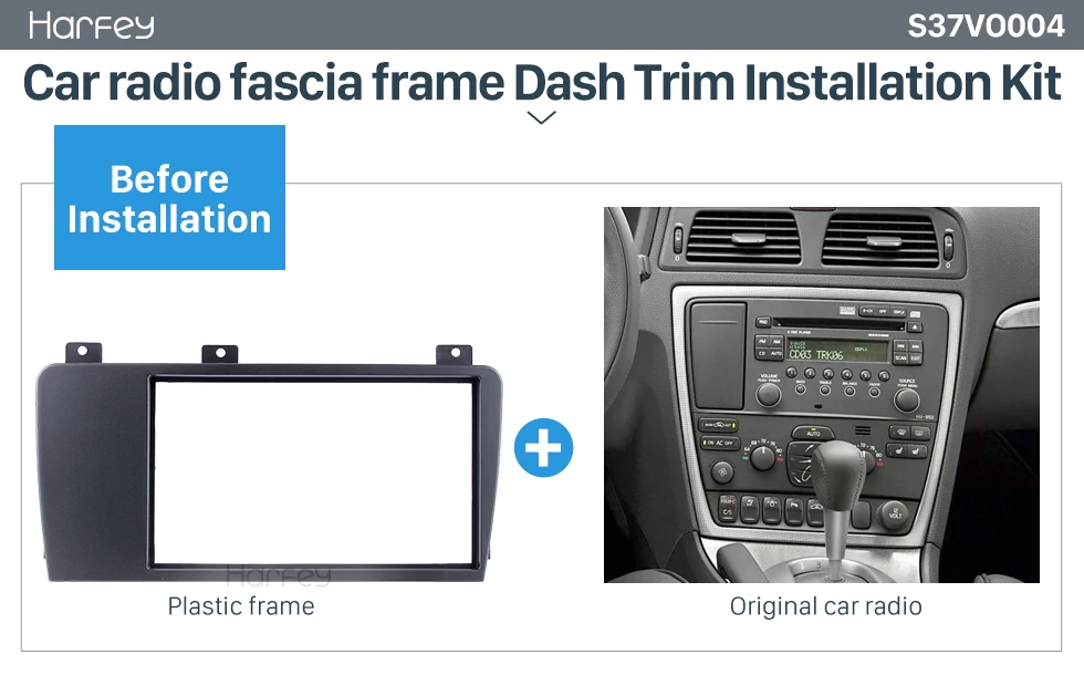 Harfey автомобиль 2Din gps стерео приборная панель Авторадио фасции Для Volvo XC70 V70 S60 2004-2007 рамка отделка объемный CD панель приборной панели