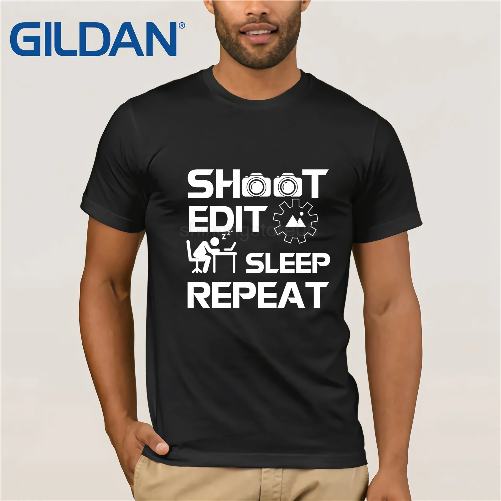 Funny Photographer T Shirt Shoot Edit Sleep Repeat Shirt T Shirts Aliexpress
