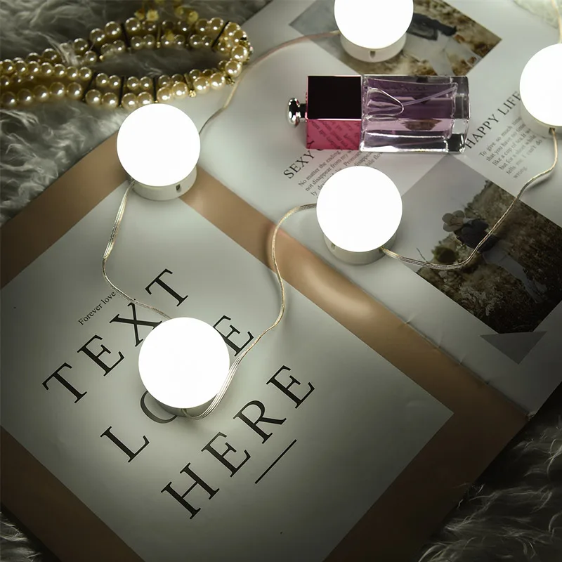 

LEDGLE USB 12 Bulbs Led Mirror Light Hollywood Makeup Light Studio Bathroom Mirror Fill LED Cosmetic Dressing Table Lights Lamp