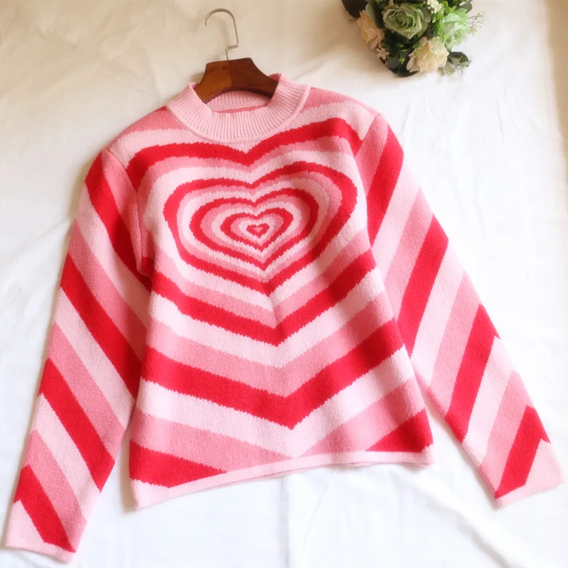 

2019 Winter sweater women turtleneck Heart Unif Omighty christmas sweater pull femme hiver harajuku longsleeve red pullover