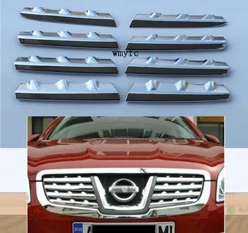 

Car Accessories Fit For Nissan Qashqai Dualis First Generation 2007-2013 ABS Chrome Front Center Grill Grille Cover Trims 8Pcs