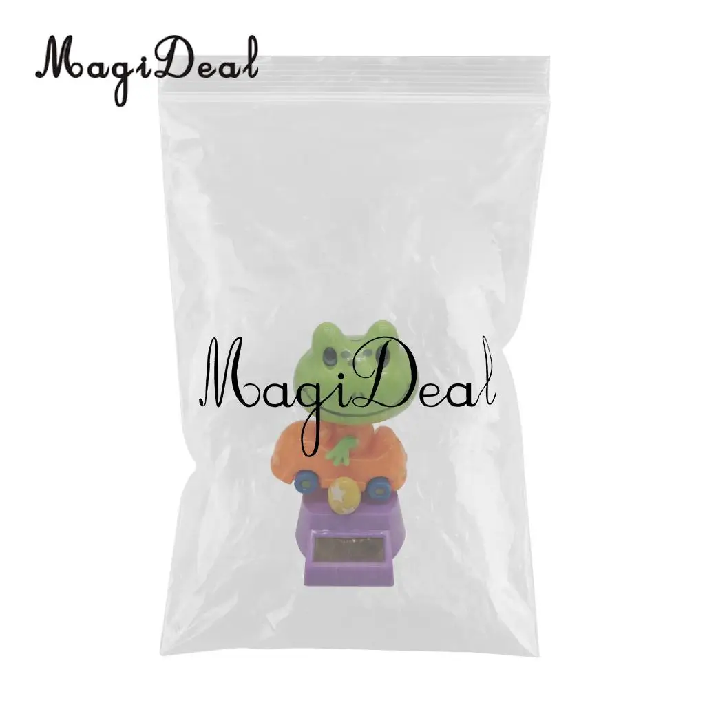 Cartoon Solar Powered Frog Driver Animal Figurine - Dancing Swing Model Kids Educational Toy Car Desk & Festival Decor