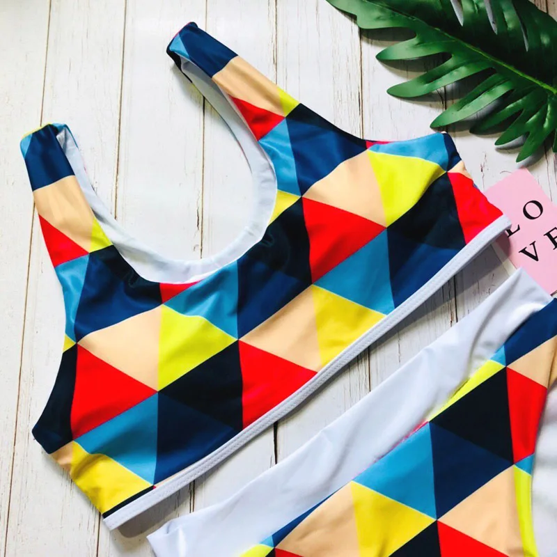 2019 Print Bikini Push Up Swimsuit Women's Swimming Suit High Waist Bikini Swimwear Women Brazilian Bikini Bikinis 2019 Mujer