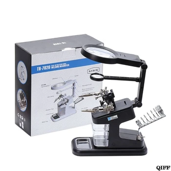 

Multifunctional 3X/4.5X/25X Welding Magnifying Glass LED Light Auxiliary Clip Loupe Desktop Magnifier Soldering Iron Repair Tool