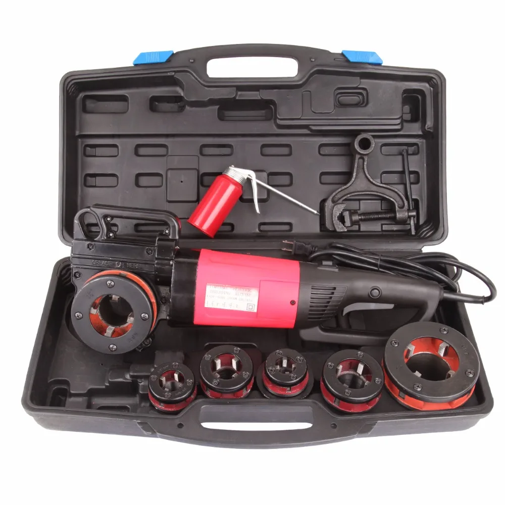 (Ship from USA) 1/2" 2 " Electric Pipe Threader With 6 Dies Portable