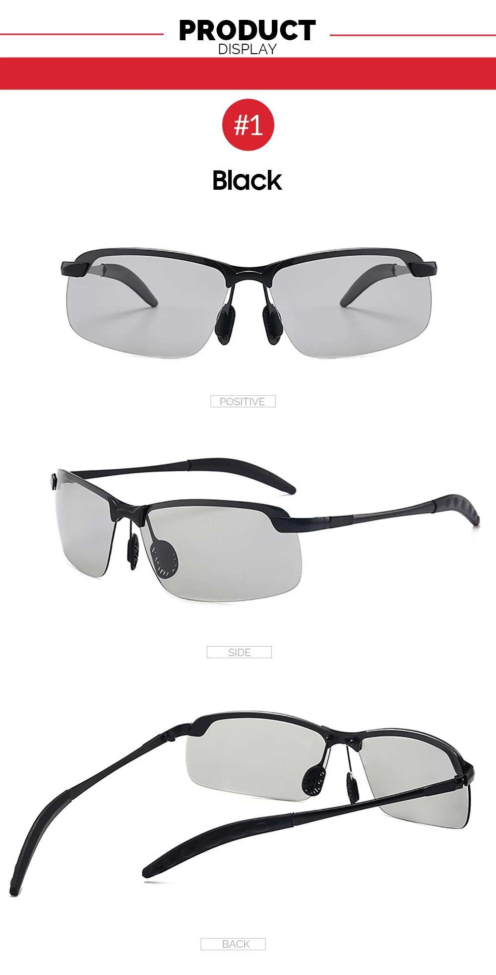 PHOTOCHROMIC SUNGLASSES WITH POLARIZED LENS - DRIVER AND FISHING GLASSES
