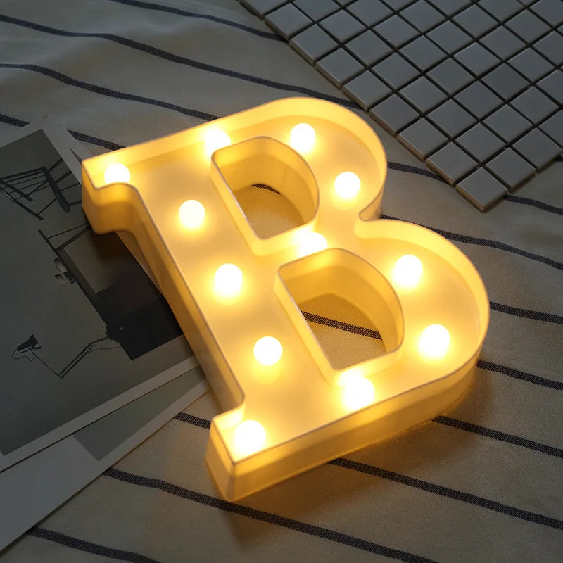 

Luminous Letter Night Led Light Creative 26 English Alphabet Number Led Lamp Battery Romantic Wedding Party Decoration Drop Ship