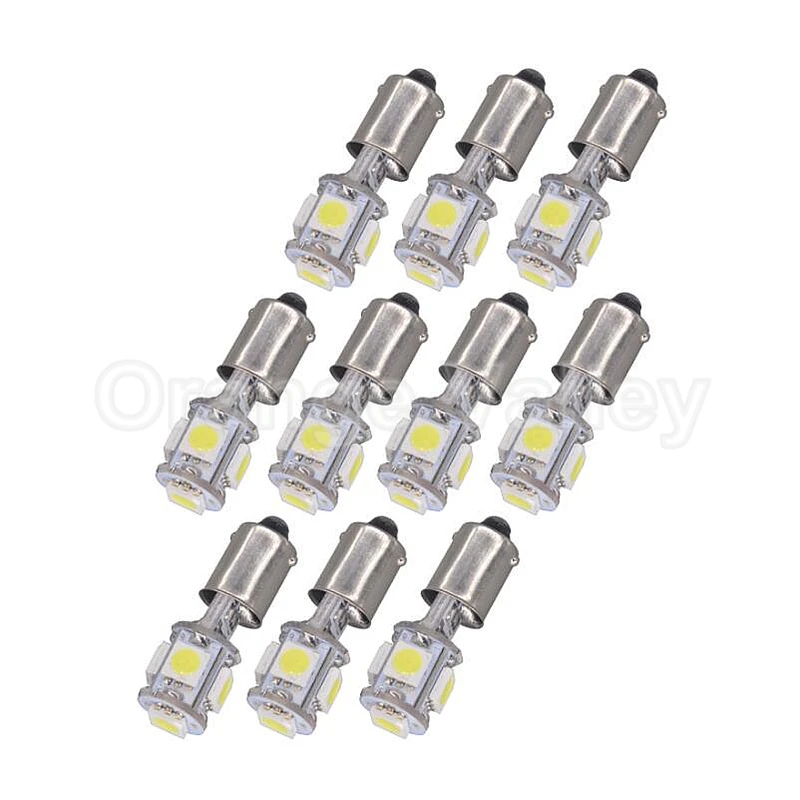 100 шт. BA9S T11 H6W Canbus Error Free 5 светодиодный 5050 SMD автомобиля Подсветка салона Чтение купольная лампа освещение карты авто лампы AC/DC 12 V