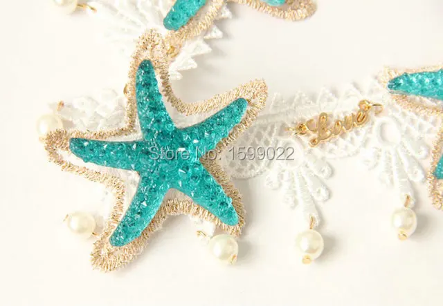 DFFH1007 (6) starfish hair accessories lace headband headpiece crown halo wreath garland hairbands