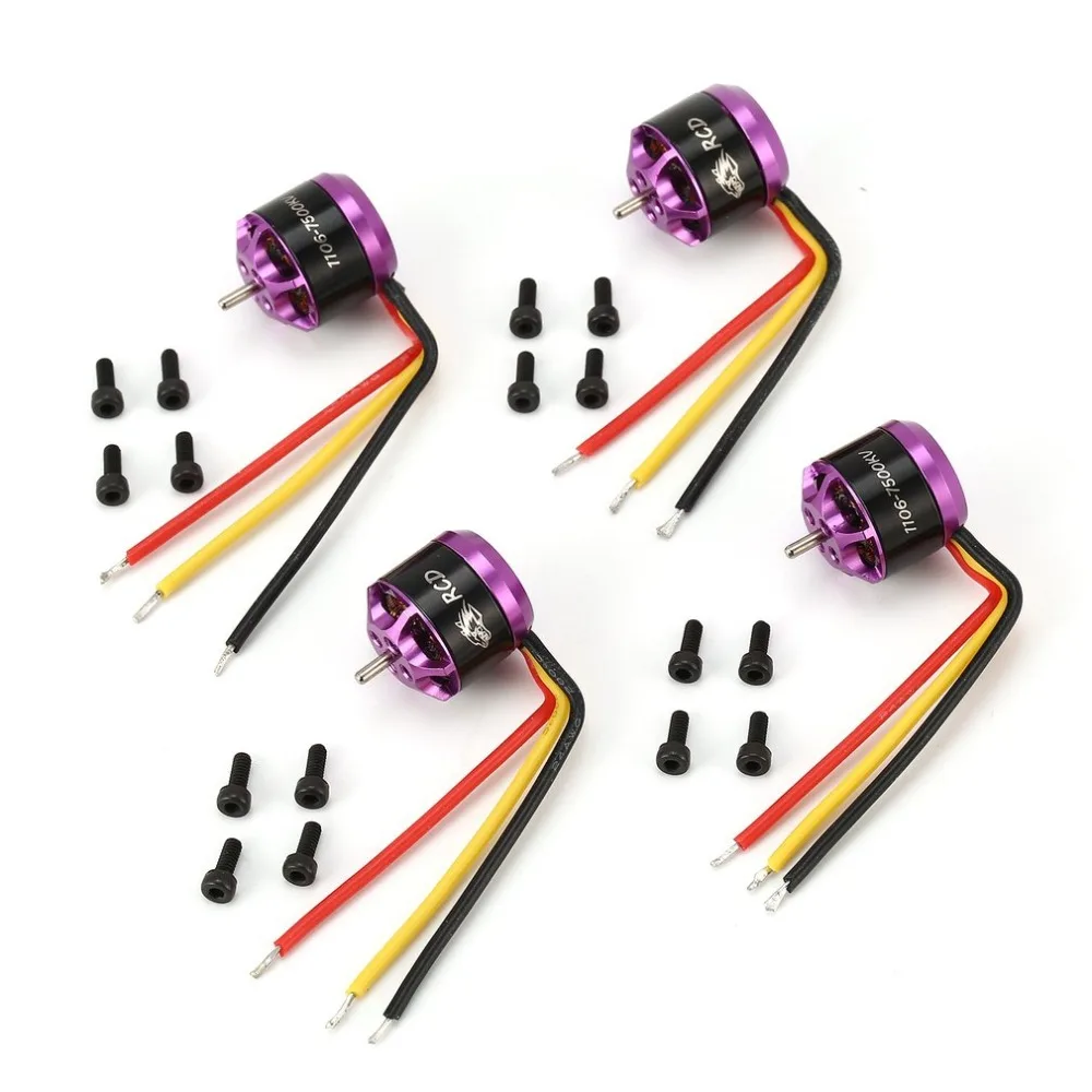 4 шт. 1106 7500KV 3-4S миниатюрный бесщёточный электродвигатель для RC дистанционного управления FPV гоночный Дрон, Мультикоптер пропеллер DIY запасные части