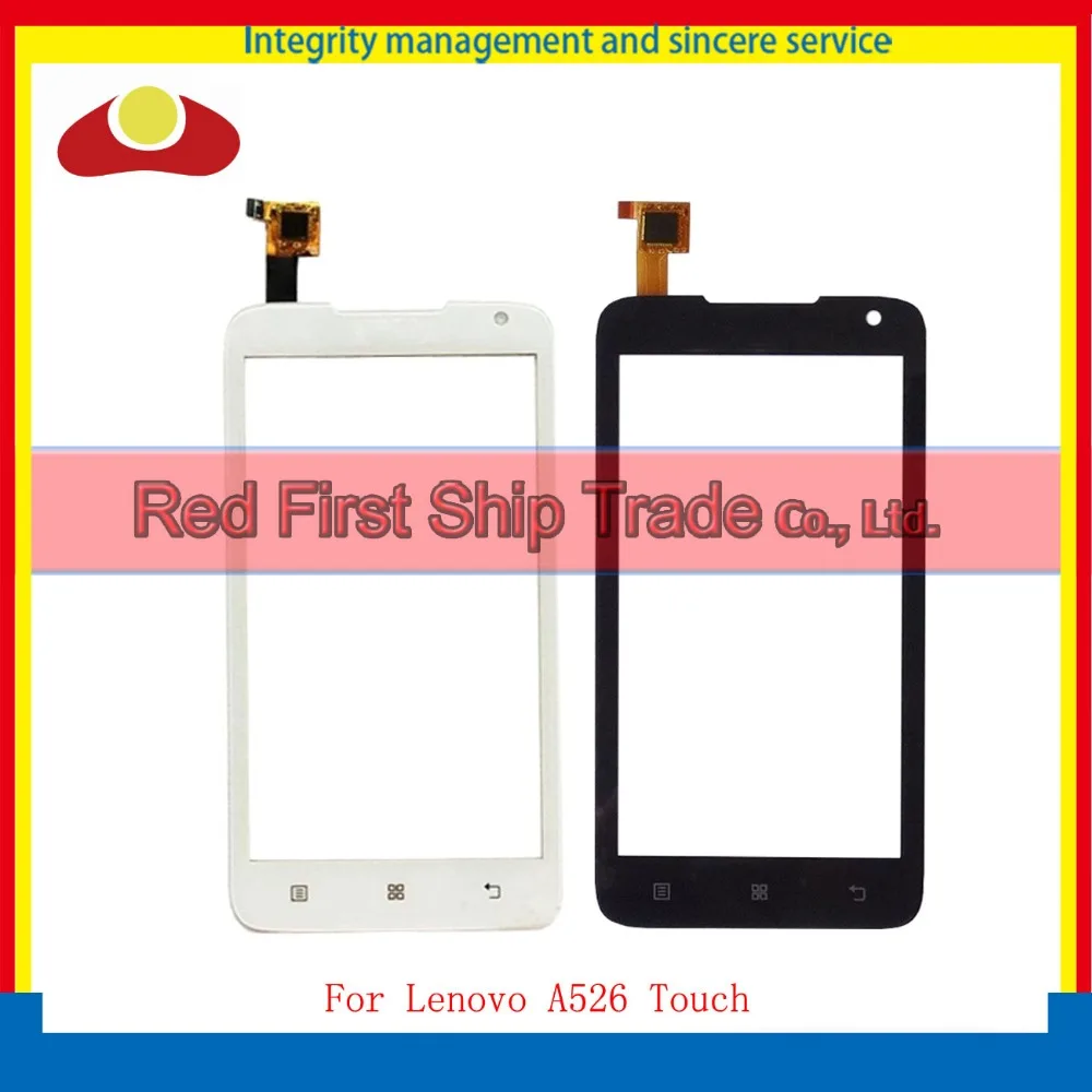 10Pcs/lot High Quality 4.5&quot For Lenovo A526 Touch Screen Digitizer Sensor Front Glass Lens Black White + Tracking Code | Мобильные