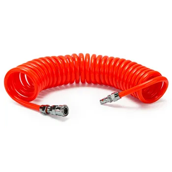 

pneumatic spring pipe PU air hose high pressure hose with quick couple 9M 8X5mm color random to ship