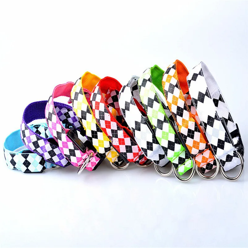 Collar for cats Pet Dog LED Glow Light Leash Collar Diamond Pattern Collar Accessories pet Product Leash and Harnesses A15 (9)