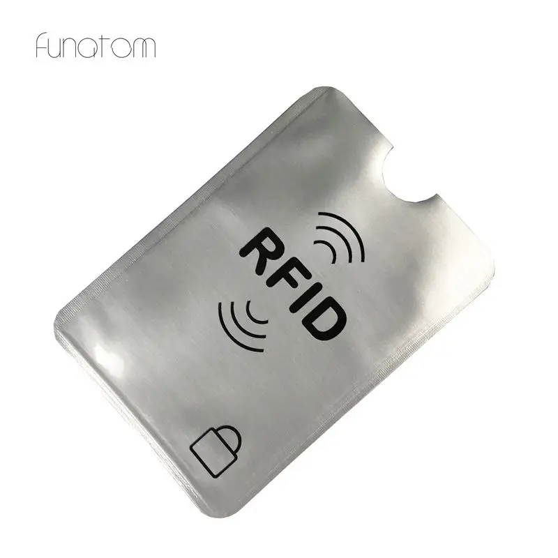 

50pc/lot Anti Rfid Wallet Blocking Reader Lock Bank Card Holder Id Bank Card Case Protection Metal Credit Card Holder 6*9.3cm