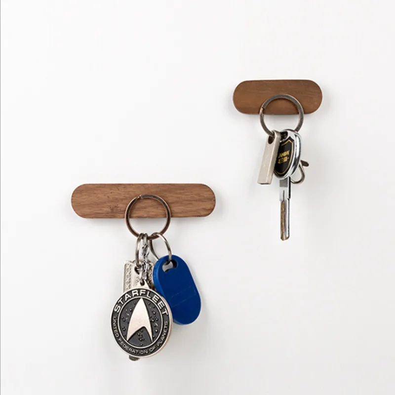Творческий 6 деревянная стилизованная в форме крючок для ключей настенный крючок деревянные крючки ключ магнитной муфты для автомобилей для холодильника магнитные ключей настенный держатель двери крючок