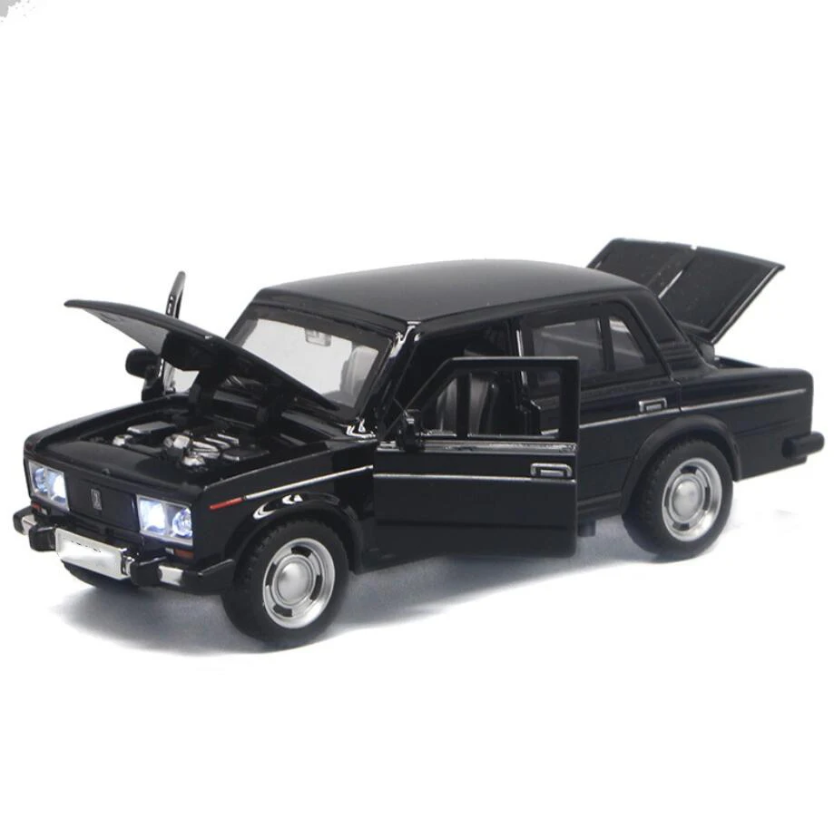 1:32 смешанные цвета высокая имитация Лада сплав модель автомобиля русский литье под давлением винтажные металлические литья автомобиля Коллекция Модель игрушки V035 - Цвет: black