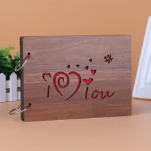 1pcs YT75 30 pages Personalized Photo Album wooden gifts loose-leaf photo album custom gifts 8 inch Free Shipping