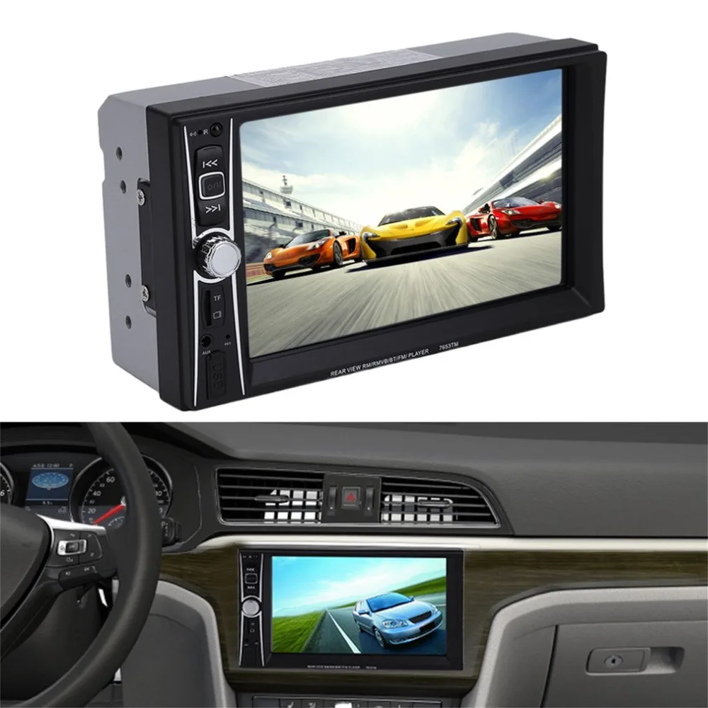 

7563TM 6.6 Inch HD TFT Display Car DVD Player Stereo MP3 Music Player 2 DIN Bluetooth FM Radio EU Plug With Remote Control