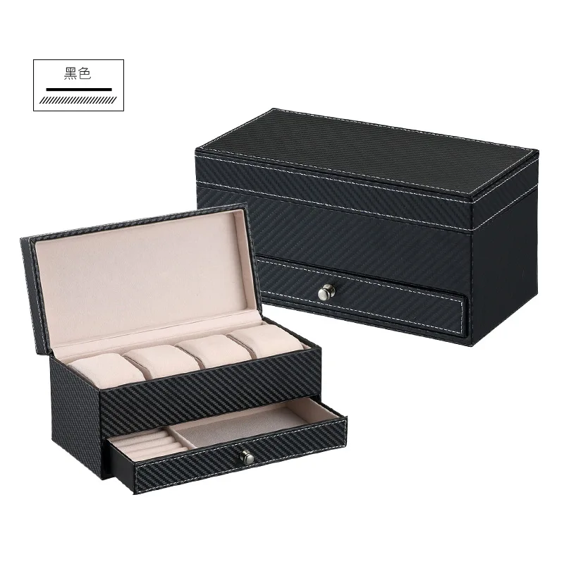 

Men's business drawer type four leather watch boxes 2019 Concise Girl Wedding Gift JB-33