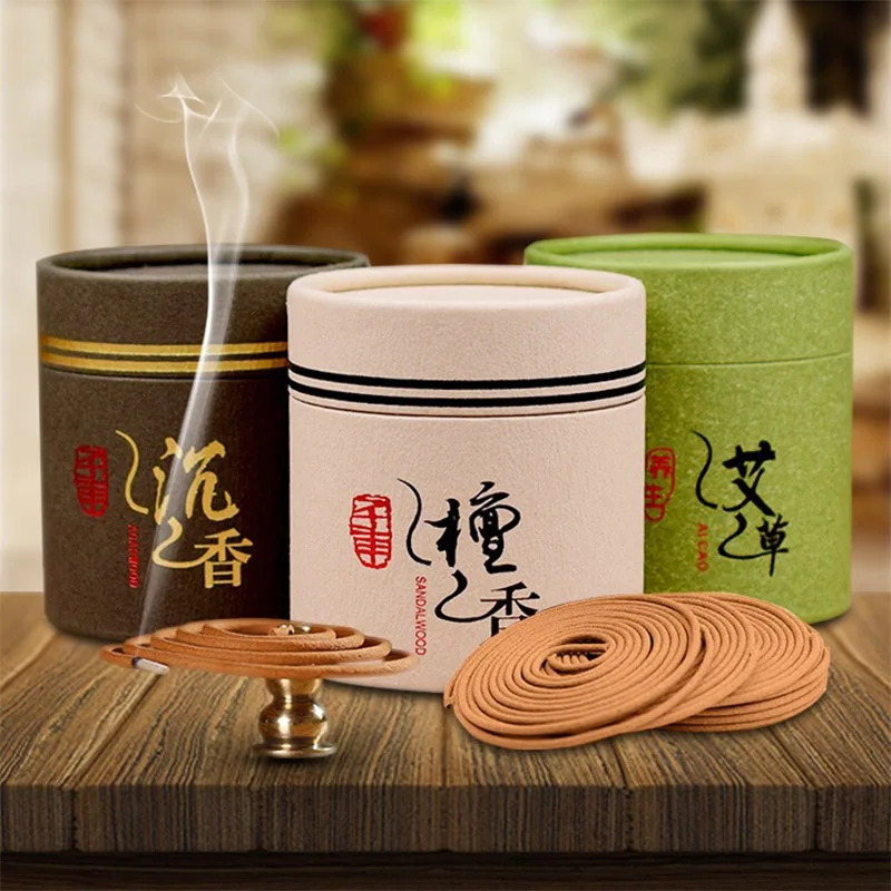 

Natural Coil Incense Aromatherapy Fragrance Indoors Indian Buddhist Sandalwood Incense 48pcs/box 3 Hours Without Censer