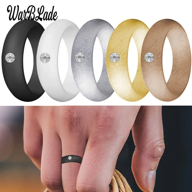 ROQ Silicone Rubber Wedding Ring for Men, Comfort Fit, Men's Wedding Band,  Breathable Rubber Engagement Band, 8mm Wide 2mm Thick, Beveled Edge, 4  Pack, Black, Size 7|Amazon.com