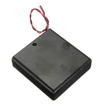 

4 X AA Battery Holder Case Slot Holder Plastic Storage Box With OFF/ON Switch Wires For RC Parts For Output DC 6V 6V