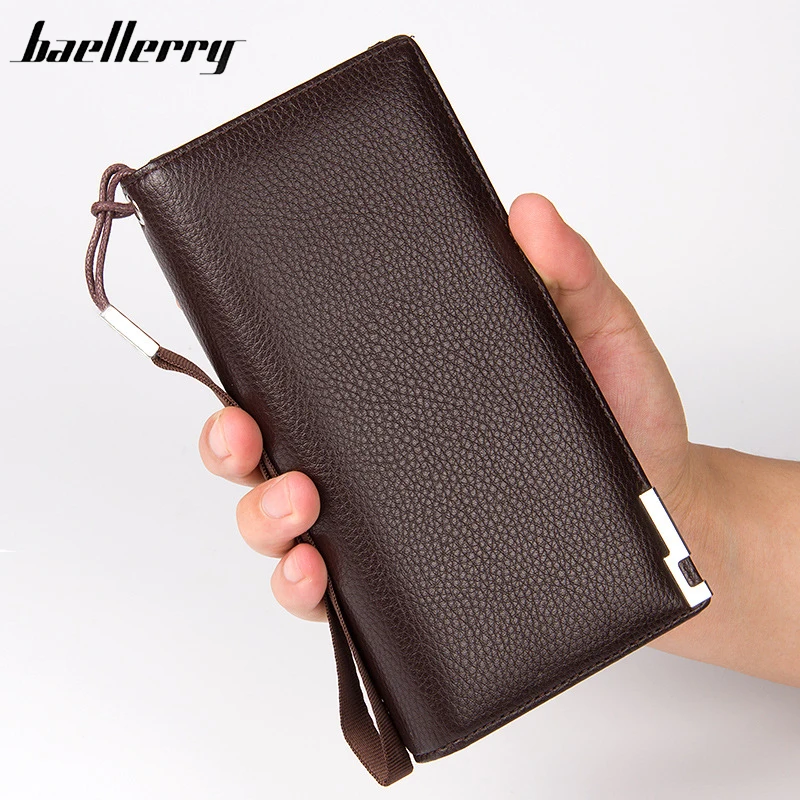 Baellerry Business Men Wallets New 2017 Solid PU Leather Long Wallet