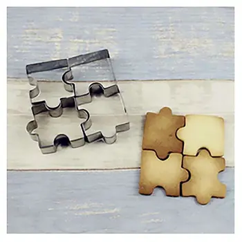 

4 Pcs/Set Stainless Steel Puzzle Shape Cake Molds Cookie Cutter Set DIY Biscuit Mold Dessert Bakeware Bar Kitchen Cooking Gadget