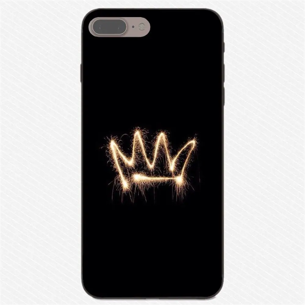 Для Apple iPhone X XS Max XR 4 4S 5 5S SE 6 6S 7 8 Plus роскошный защитный чехол для телефона Queen Crown King