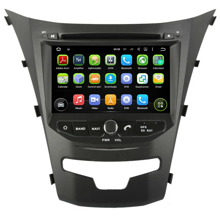 Sale Quad Core RAM 2GB  Android 8.1 Car DVD PC For SsangYong Korando 2014 New Actyon with GPS Navigation Bluetooth Radio Stereo 1
