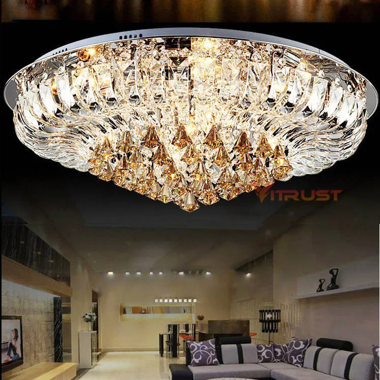 Lampadario A Soffitto A LED In Cristallo K9 Con Fiori - Diametro 33 Cm - Per Soggiorno, Cucina, Camera Da Letto - 3