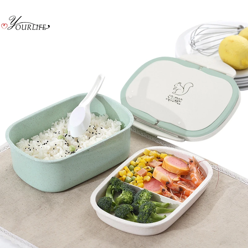 

OYOURLIFE Double Layer Microwave Lunch Box Environmental Protection Food Storage Container Portable Kids School Office Bento Box