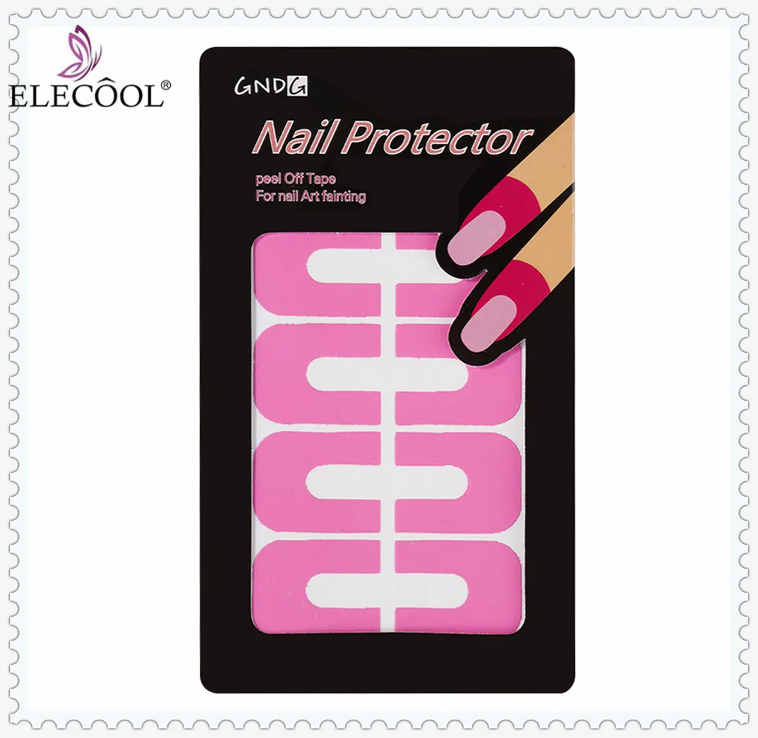 

ELECOOL 10pcs Creative U-shape Form Guide Sticker Spill-proof Finger Cover Nail Polish Varnish Protector Stickers Manicure Tool