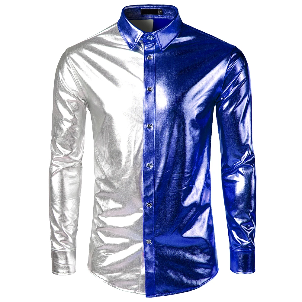 Aliexpress.com : Buy 2018 Shiny Tuxedo Shirt Men ...
