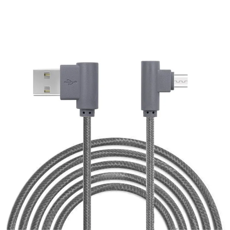 0,2 м/1 м/2 м/3 м Плетеный Micro USB 90 градусов угловой зарядное устройство для синхронизации данных и быстрой кабель с переходником для зарядного устройства для Huawei P8 Lite для samsung S6 S7