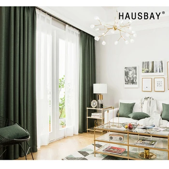 

Linen Custom Made Shading Insulation Blackout Window Curtain For Living Room Blackout Curtain Style Modern 10 Colors CT1007