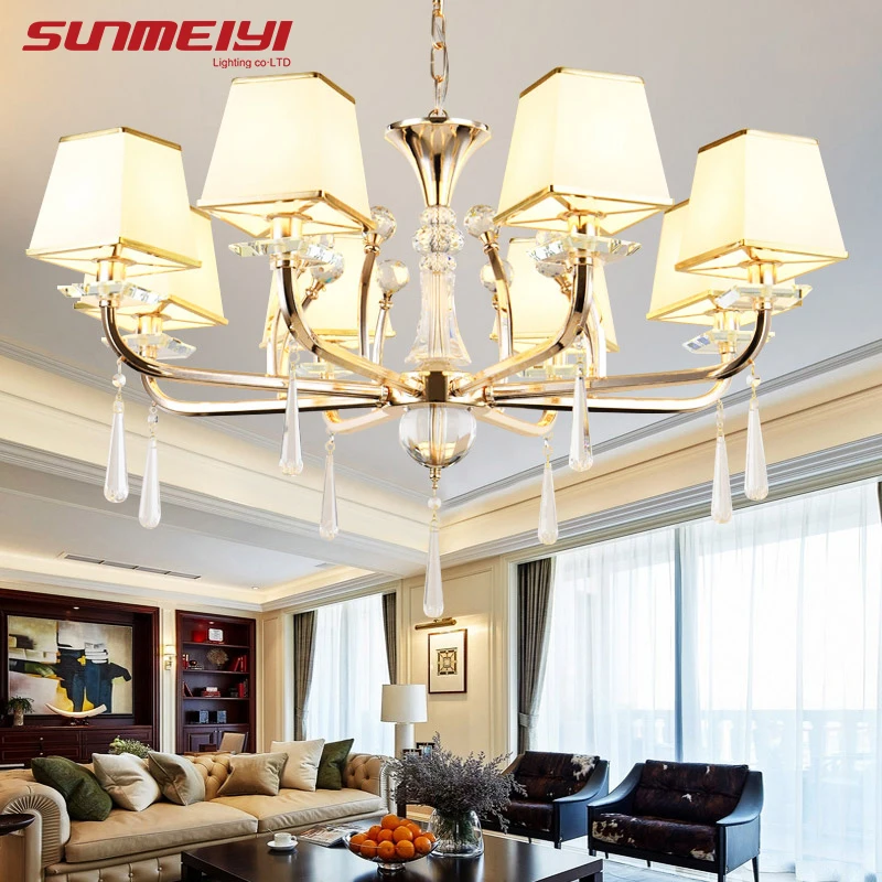 

Modern LED Gold Crystal Chandeliers lustres de cristal Living room Dining room lampadario led candelabros decorativos